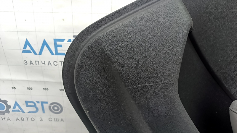 Door trim, rear right card, Honda Accord 18-18, black, with gray leather insert, gray leather armrest, molding under gray wood, scratches