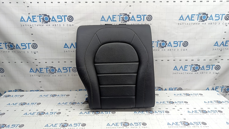 Backrest of the rear row of seats, 2nd row, right, Mercedes GLC 16-22, black leather, gray stitching, perforation, heated