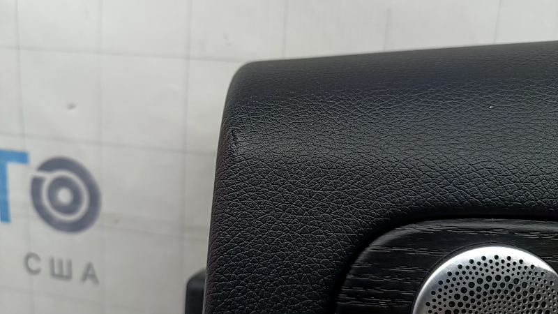 Door trim, rear right card, Mercedes GLC 16-22, black leather, insert in black structural wood, armrest in black leather, Burmester, with illumination, with handle, scratches