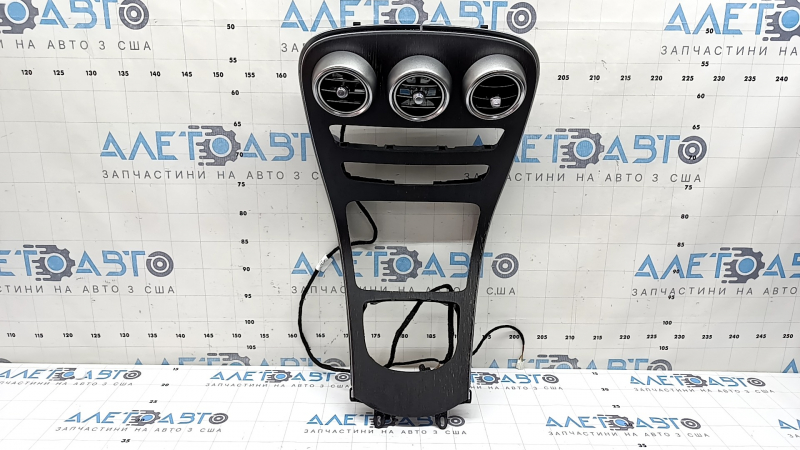 Mercedes GLC 20-22 front panel center trim, black structural wood, with air vents, wood defect