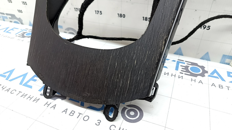 Mercedes GLC 20-22 front panel center trim, black structural wood, with air vents, wood defect