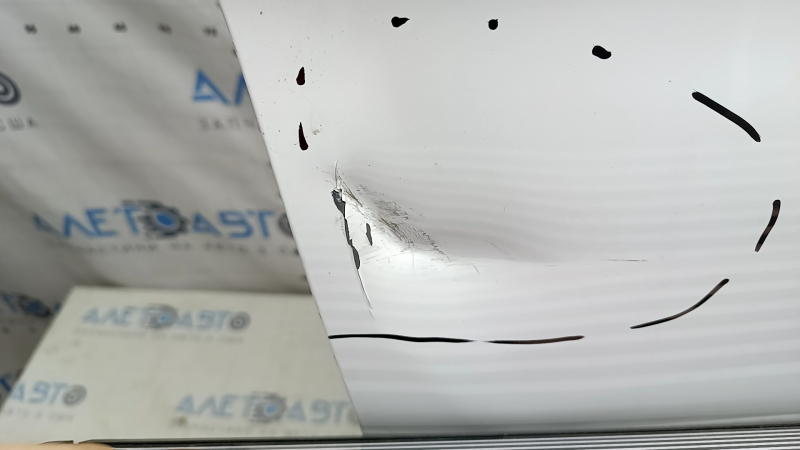 Bare front right door of Mercedes GLC 16-22 SUV, white 149, dented, scratches