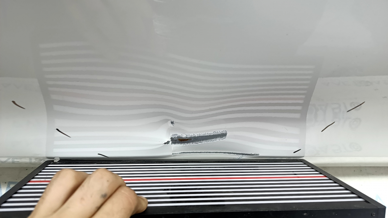 Bare front right door of Mercedes GLC 16-22 SUV, white 149, dented, scratches
