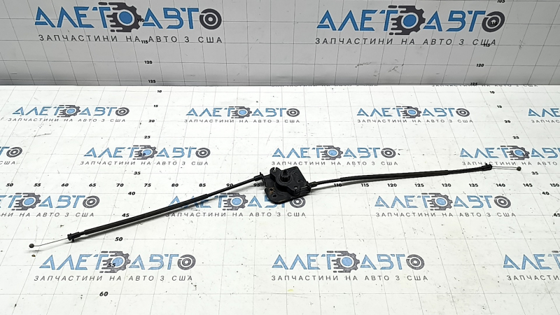Porsche Macan 15-25 hood release lever under the hood with cables, braid tear, rusty bracket