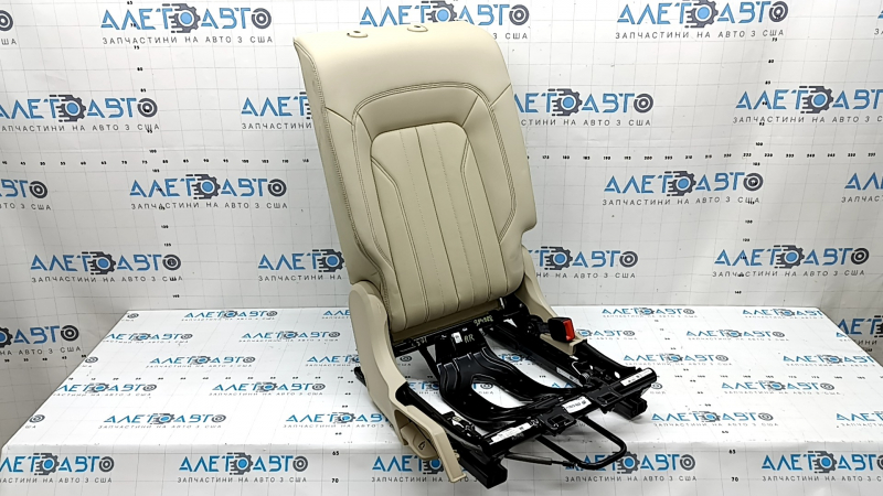 Backrest of the rear row of seats, 2nd row, right, Audi Q5 80A 21-24, beige leather, mechanical, needs cleaning, wrinkled