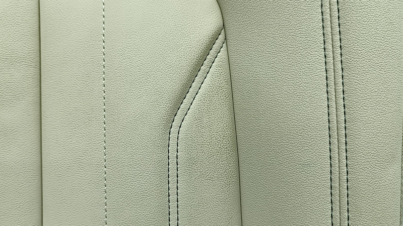 Backrest of the rear row of seats, 2nd row, left, Audi Q5 80A 21-24, beige leather, Standard, with a beige belt and armrest, mechanical, needs cleaning, dented, scratches on the plastic