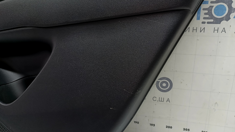 Door trim, rear right card, Hyundai Tucson 22-26, black with black fabric insert, black armrest, chrome molding with black gloss, scratches