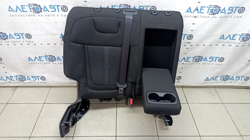 Backrest of the rear row of seats, 2nd row, right, Hyundai Tucson 22-24, black fabric, with a belt, black stitching, without a headrest, without an airbag, dry-cleanable