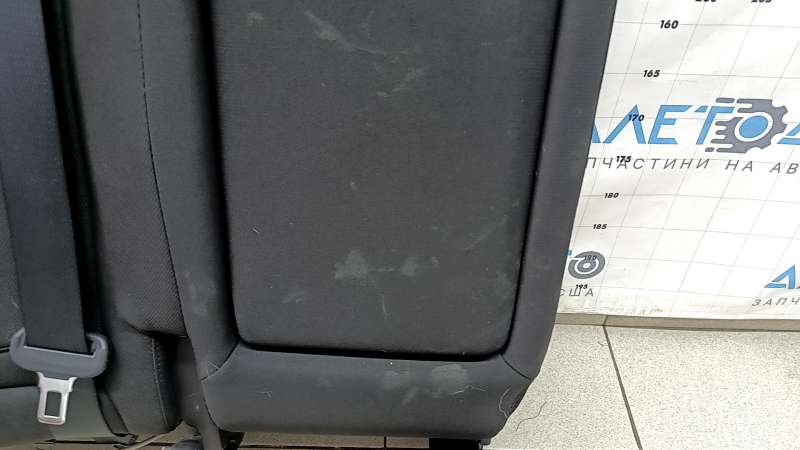 Backrest of the rear row of seats, 2nd row, right, Hyundai Tucson 22-24, black fabric, with a belt, black stitching, without a headrest, without an airbag, dry-cleanable