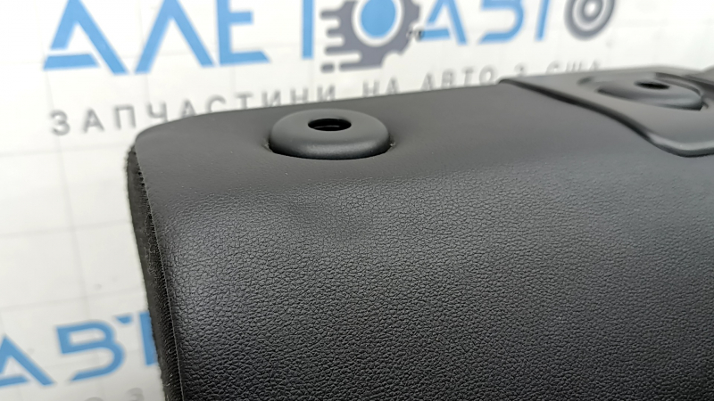 Backrest of the rear row of seats, 2nd row, left, VW Tiguan 18-21, black leather, perforation, with belt and armrest, with frame, dented
