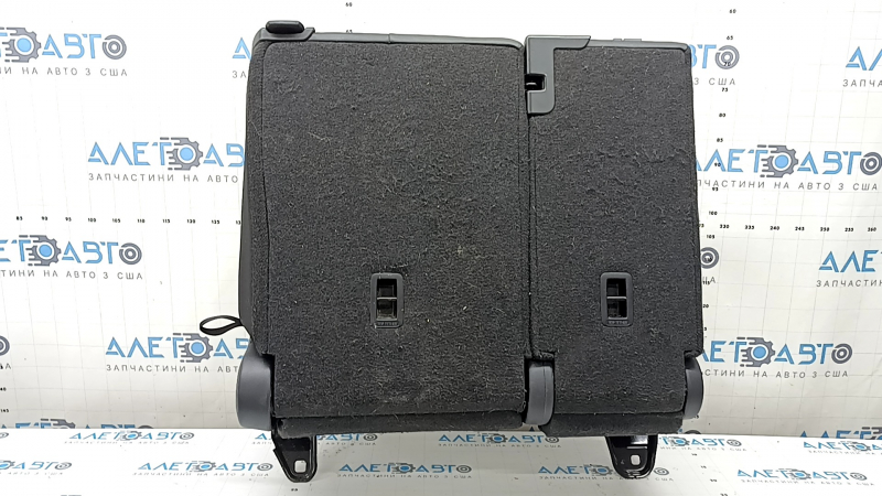 Backrest of the rear row of seats, 2nd row, left, VW Tiguan 18-21, black leather, perforation, with belt and armrest, with frame, dented