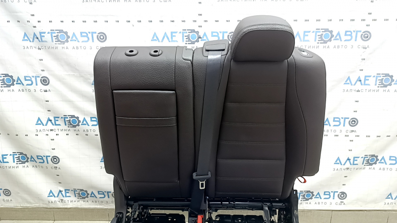 Backrest of the rear row of seats, 2nd row, left, Mercedes W167 GLE 350 450 20-26, brown leather, with belt, armrest and lower frame, electric, for 3 rows