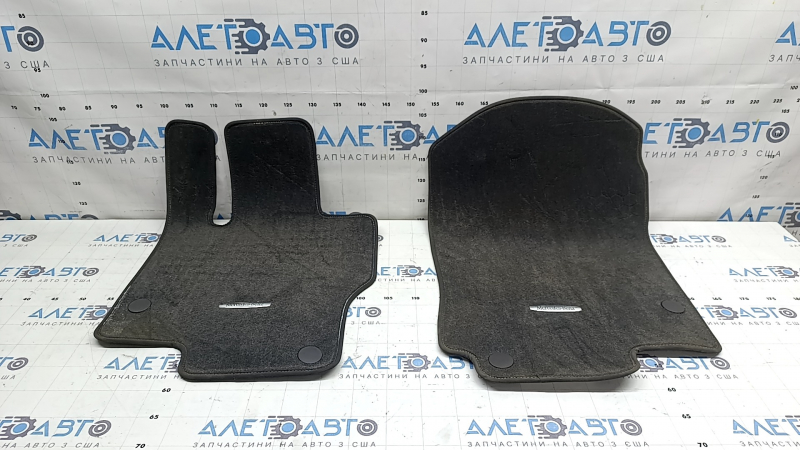 Set of floor mats, fabric, Mercedes W167 GLE 350 450 20-25, dark gray, 3 rows, worn, dry cleanable