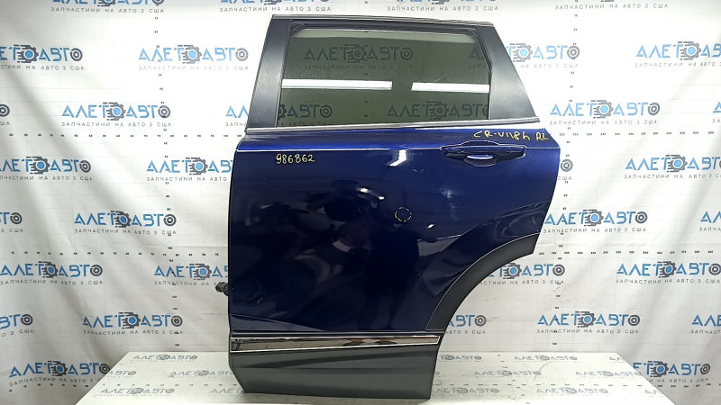 Door assembly rear left Honda CRV 17-22 blue B-588P, Touring, trim with chrome molding, butt