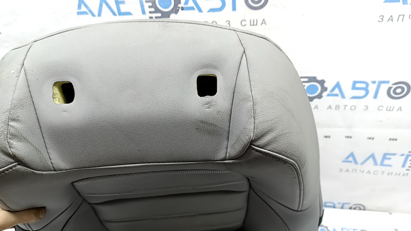 Honda CRV 17-22 driver's seat back upholstery, gray leather, perforated and heated, dry-cleanable