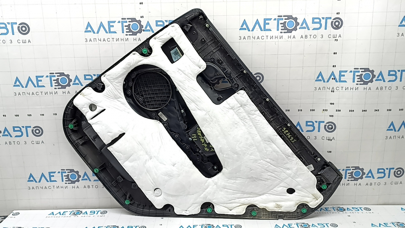 Door trim, rear left card, Hyundai Santa FE 21-23, black, under the curtain, with a lining, insert and armrest, black leather, dents, scratches, needs cleaning