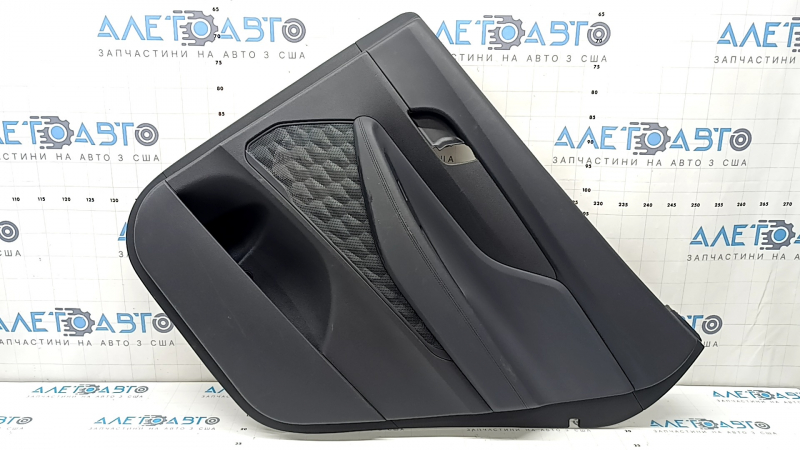 Door trim, rear right card, Hyundai Santa FE 21-23, black, under the curtain, with a lining, insert and armrest, black leather, scratches, needs cleaning