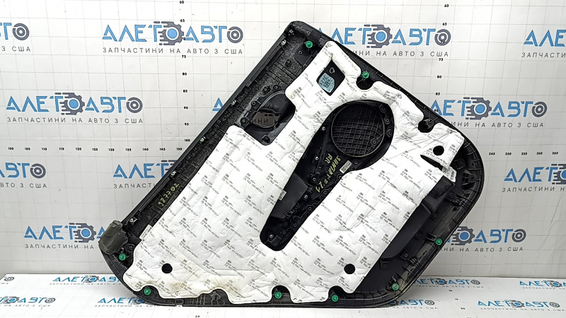 Door trim, rear right card, Hyundai Santa FE 21-23, black, under the curtain, with a lining, insert and armrest, black leather, scratches, needs cleaning