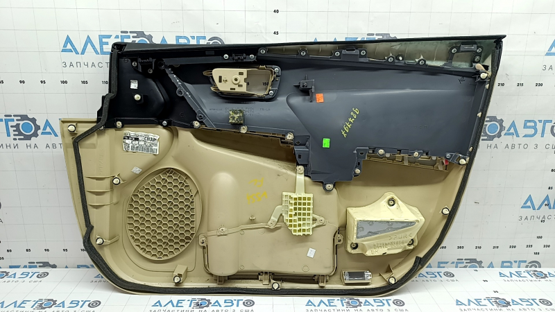Door trim, front left card, Toyota Camry v55 15-17 usa, beige with beige plastic insert, rubber armrest, dry-cleanable, scratches
