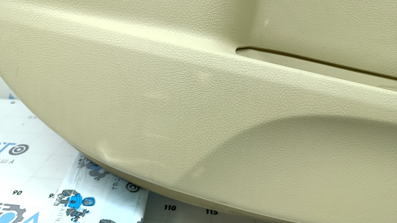 Door trim, rear left card, Toyota Camry v55 15-17 usa, beige with beige plastic insert, rubber armrest, with window lift control, scratches, dry-cleanable, whitened plastic