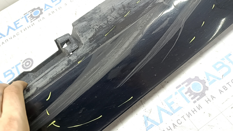 Left threshold Toyota Camry v55 15-17 usa black, with absorber, scratches, dented, cracked, broken fasteners