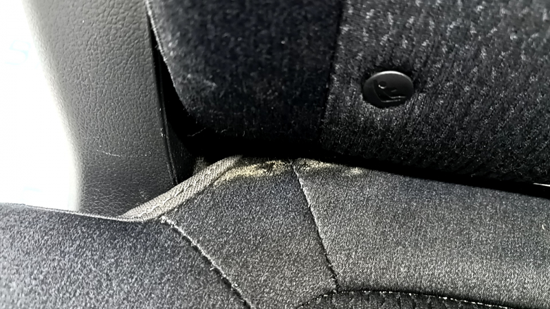 Rear row of seats, 2nd row, right Hyundai Santa FE 21-23, black fabric, electric folding, wrinkled, needs cleaning