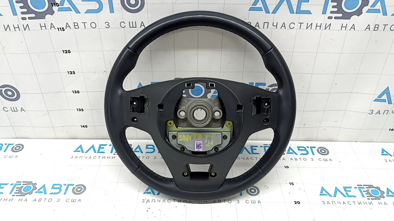 Naked steering wheel Hyundai Santa FE 21-23 black leather, without buttons and paddles, scratches, dents