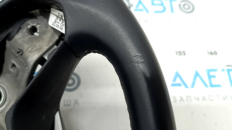 Naked steering wheel Hyundai Santa FE 21-23 black leather, without buttons and paddles, scratches, dents
