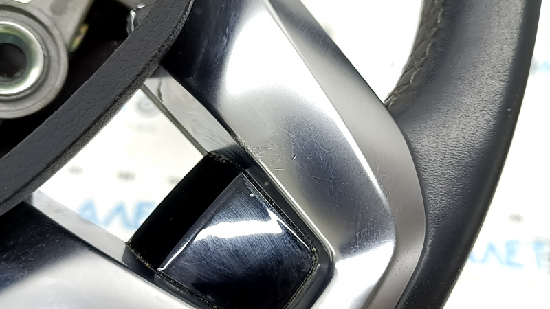 Naked steering wheel Hyundai Santa FE 21-23 black leather, without buttons and paddles, scratches, dents