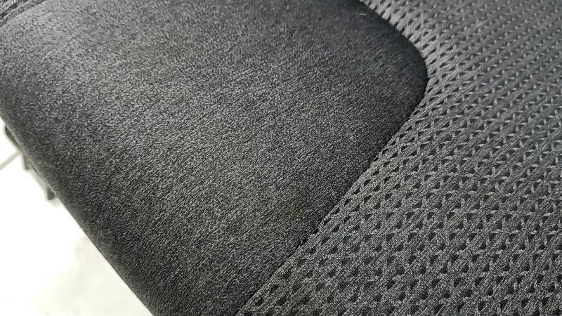 Rear row of seats, 2nd row, left Hyundai Santa FE 21-23, black fabric, electric folding, with seat belt, wrinkled, needs cleaning
