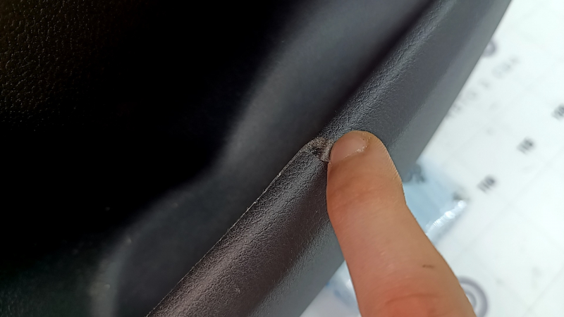 Door trim, rear right card, Audi A4 B8 13-16 rest, black, with black leather insert, black leather armrest, sedan without curtain, molding with dark wood structure, with buttons, scratches, broken fasteners, tears