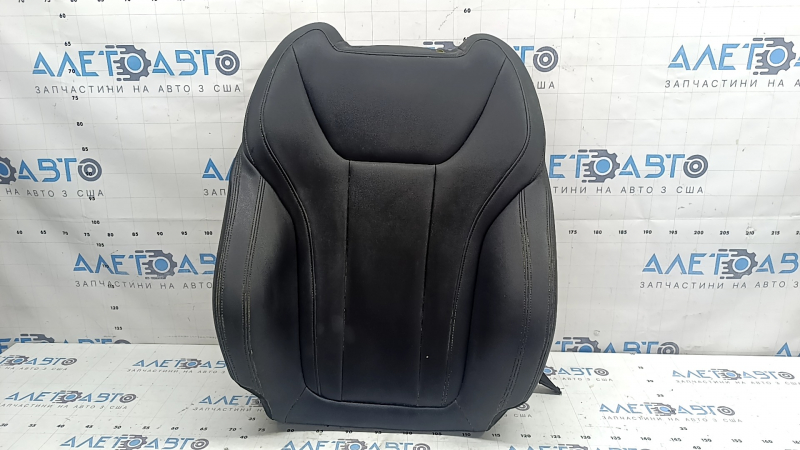 BMW X3 G01 18-21 driver's seat back upholstery, black leatherette, heated, ready for dry cleaning, heating wires cut
