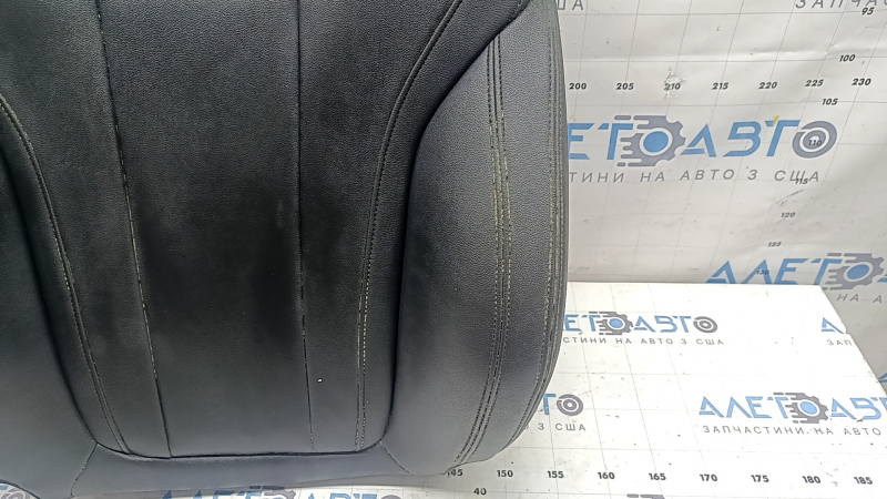 BMW X3 G01 18-21 driver's seat back upholstery, black leatherette, heated, ready for dry cleaning, heating wires cut