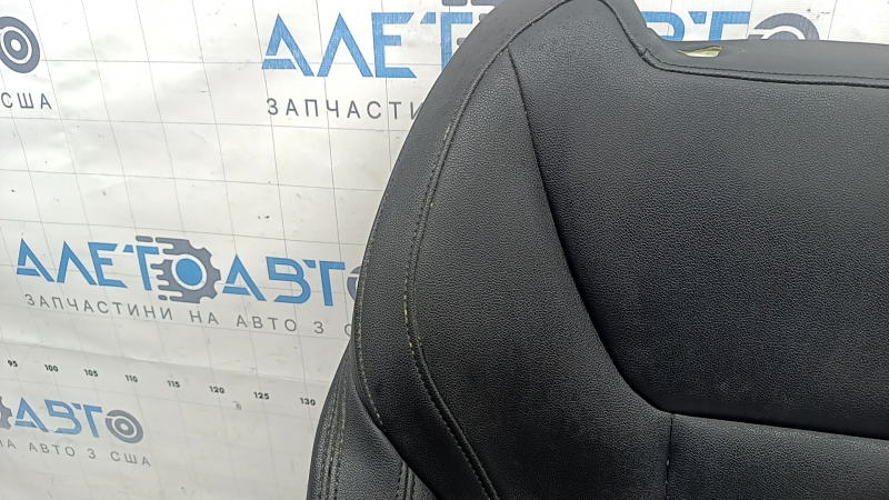 BMW X3 G01 18-21 driver's seat back upholstery, black leatherette, heated, ready for dry cleaning, heating wires cut