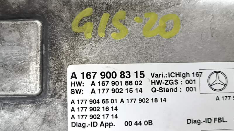Instrument Cluster Control Unit X167 GLS 450 580 20-26