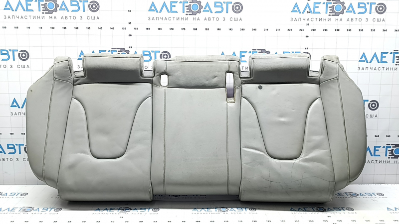 Rear seat cushion for Audi A4 B8 13-16, grey leather with grey stitching, worn leather, cracked leather, scratches