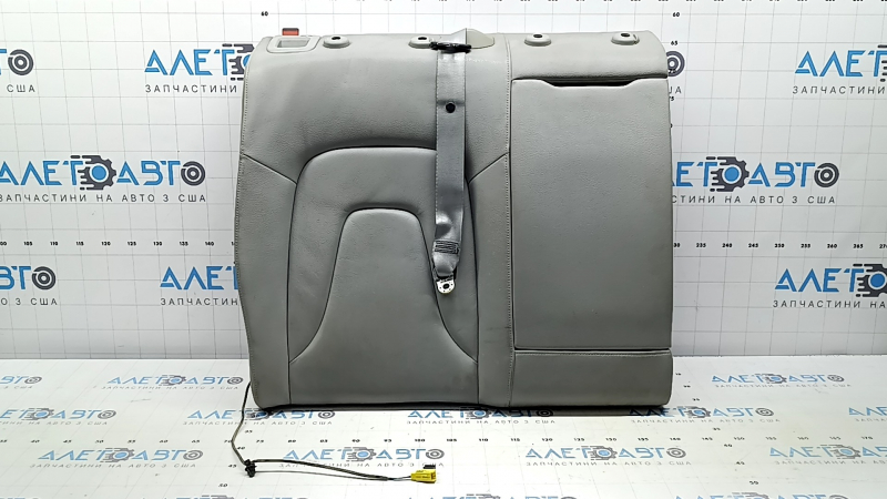 Right rear seat back with armrest Audi A4 B8 13-16, grey leather with grey stitching, with belt, cup holder broken, needs cleaning