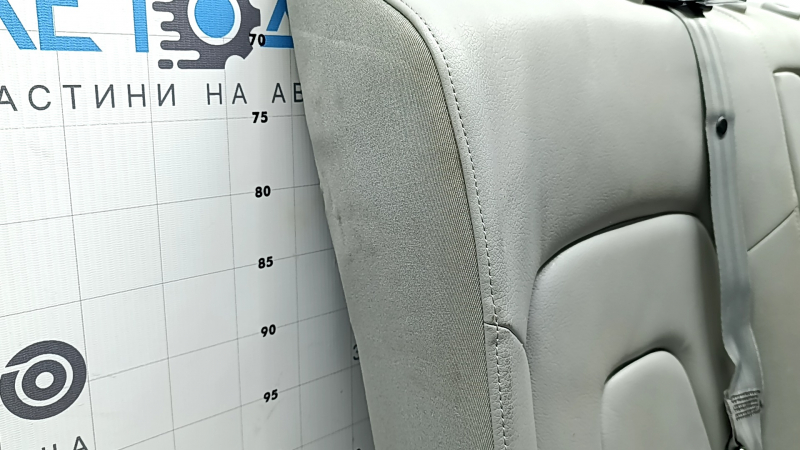 Right rear seat back with armrest Audi A4 B8 13-16, grey leather with grey stitching, with belt, cup holder broken, needs cleaning