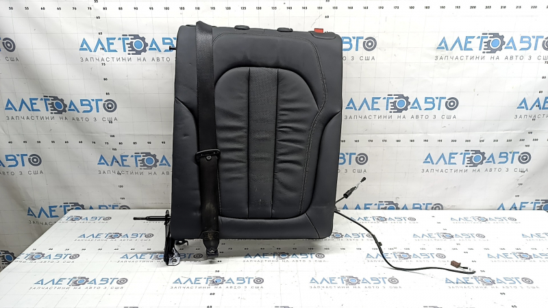 Rear seat backrest, 2nd row, left, BMW X5 G05 19-22 for 2 rows, black SCHWARZ leather, heated, with belt, dry-cleanable, worn