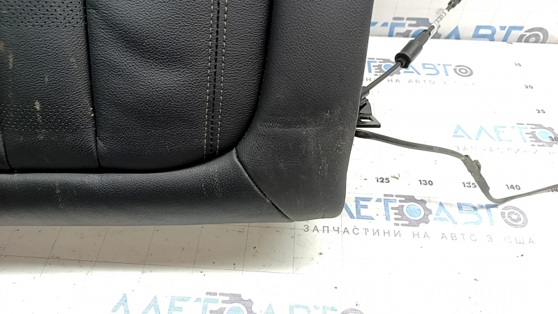 Rear seat backrest, 2nd row, left, BMW X5 G05 19-22 for 2 rows, black SCHWARZ leather, heated, with belt, dry-cleanable, worn