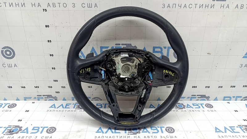 Bare steering wheel BMW X3 G01 18-24 leather, black, without heating, with paddles, worn, scratches