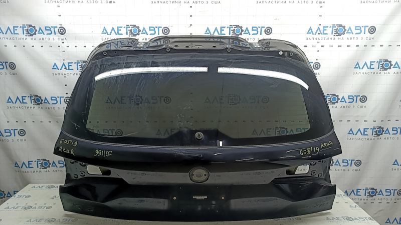 The trunk door is bare with glass, the upper part of the BMW X5 G05 19-26 black 475, with a trapezoid