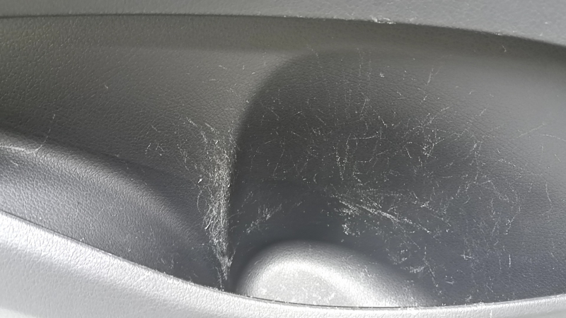 Door trim, rear left card, Mercedes X167 GLS 450 20-26, dark gray, insert and armrest, beige leather, molding under dark wood Burmester, under seat control, scratches, dents