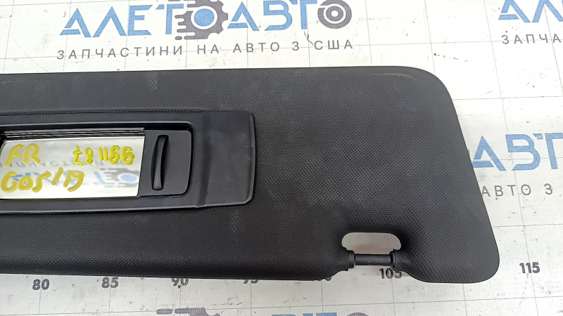 Right visor BMW X5 G05 19-23 black, without hook, dry cleanable