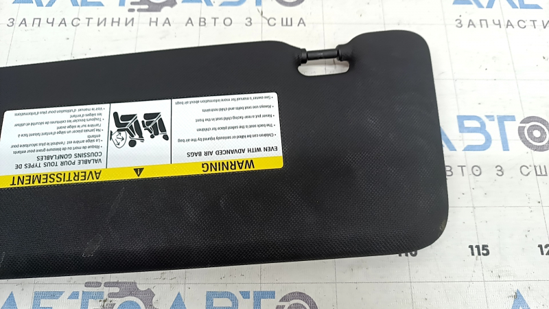 Right visor BMW X5 G05 19-23 black, without hook, dry cleanable