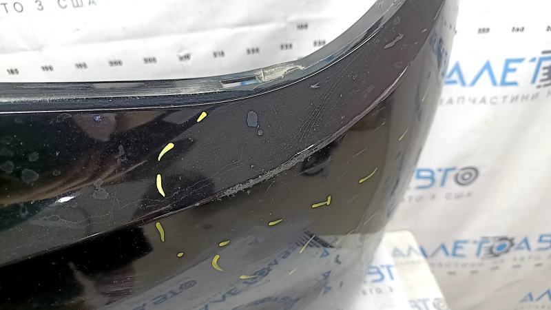 Bare front bumper Alfa Romeo Giulia 17-22 without headlight washers and parking sensors, black, scratches, pressed, peeling varnish, cracked