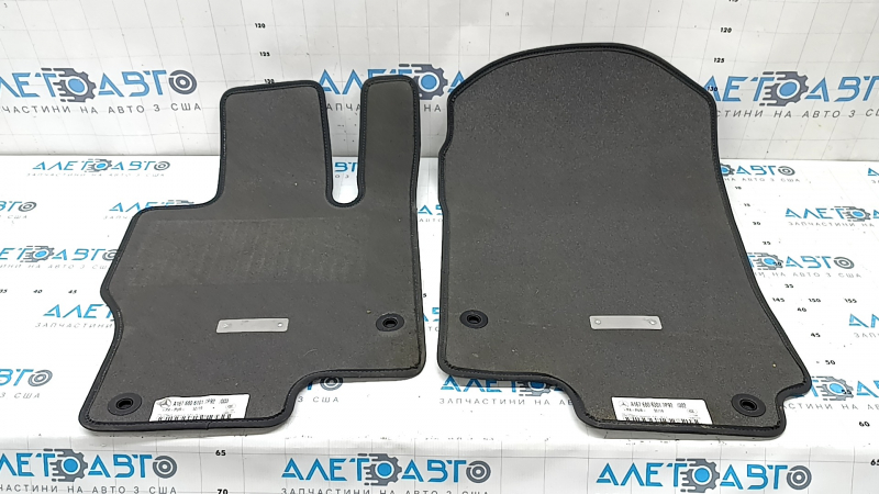 Set of floor mats, fabric, Mercedes X167 GLS 450 580 20-24, dark gray, 3 rows, for cleaning