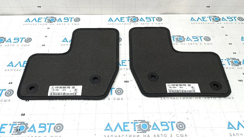 Set of floor mats, fabric, Mercedes X167 GLS 450 580 20-24, dark gray, 3 rows, for cleaning