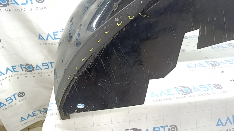 Bare front bumper Alfa Romeo Giulia 17-22 without headlight washers and parking sensors, black, scratches, pressed, peeling varnish, cracked