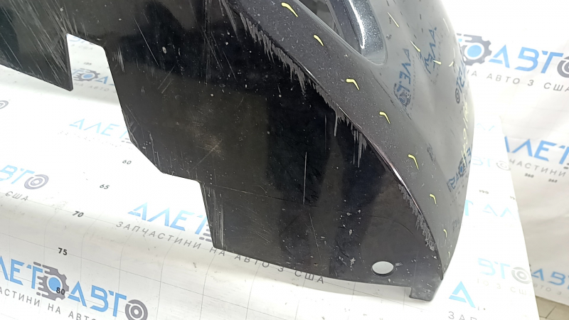 Bare front bumper Alfa Romeo Giulia 17-22 without headlight washers and parking sensors, black, scratches, pressed, peeling varnish, cracked